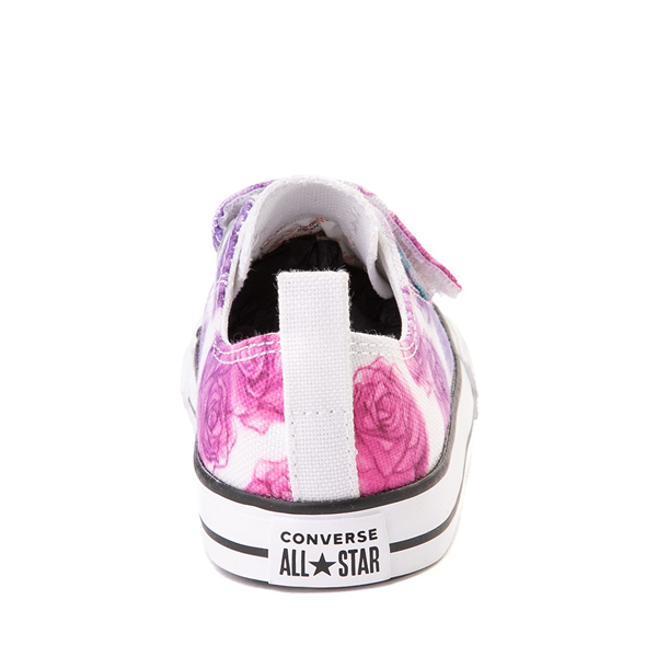 alternate view Converse Chuck Taylor All Star 2V Watercolor Roses Lo Sneaker - Baby / Toddler - White / Prime PinkALT4