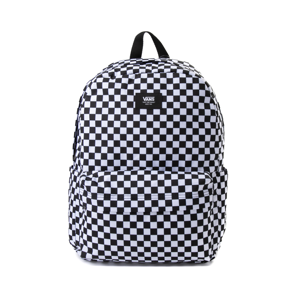 Vans checkered backpack black and white sale