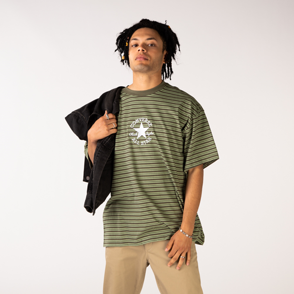 Main view of Converse Go-To All Star Patch Tee - Utility Micro Stripe