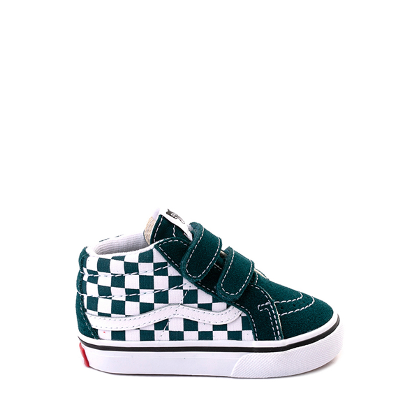 Main view of Vans Sk8-Mid Reissue V Checkerboard Skate Shoe - Baby / Toddler - Deep Teal