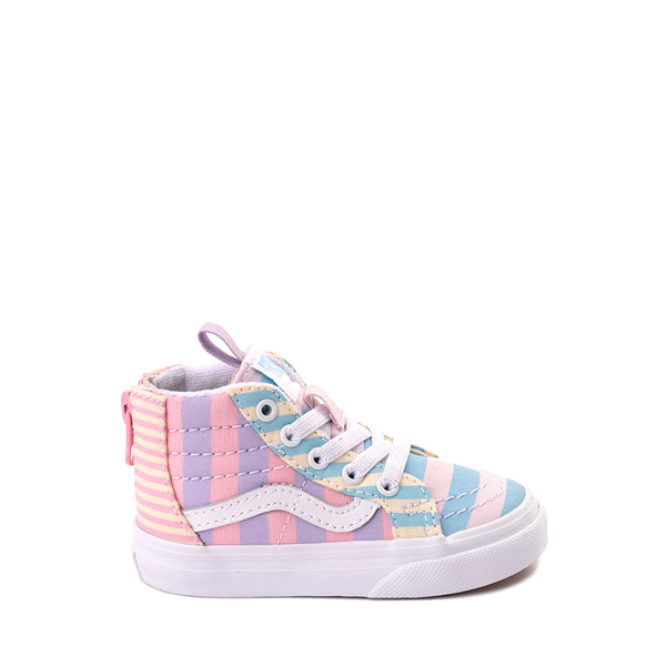 Main view of Vans Sk8 Hi Zip Skate Shoe - Baby / Toddler - Pastel Stripes / Multicolor