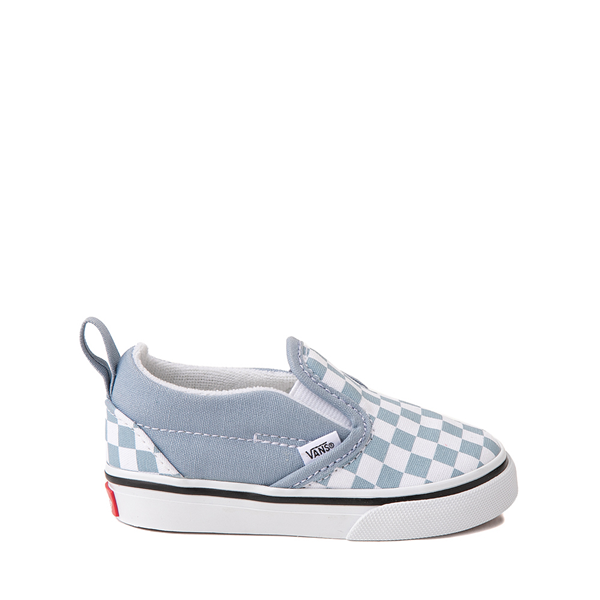 Vans Slip-On V Checkerboard Skate Shoe - Baby / Toddler - Ashley Blue