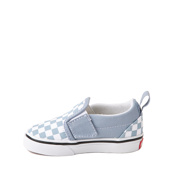 alternate view Vans Slip-On V Checkerboard Skate Shoe - Baby / Toddler - Ashley BlueALT1