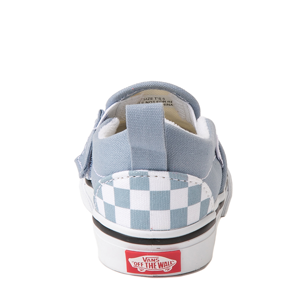 alternate view Vans Slip-On V Checkerboard Skate Shoe - Baby / Toddler - Ashley BlueALT4
