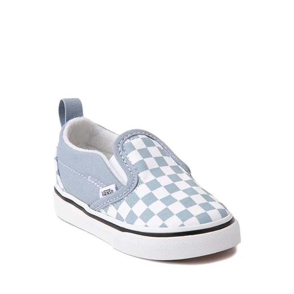 alternate view Vans Slip-On V Checkerboard Skate Shoe - Baby / Toddler - Ashley BlueALT5