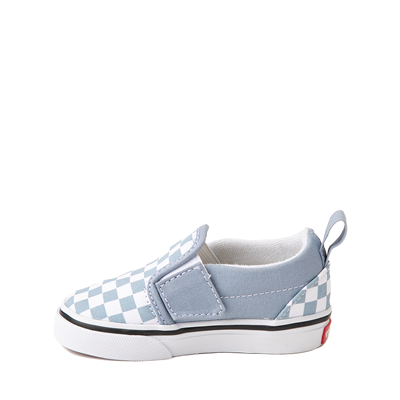 Alternate view of Vans Slip-On V Checkerboard Skate Shoe - Baby / Toddler - Ashley Blue