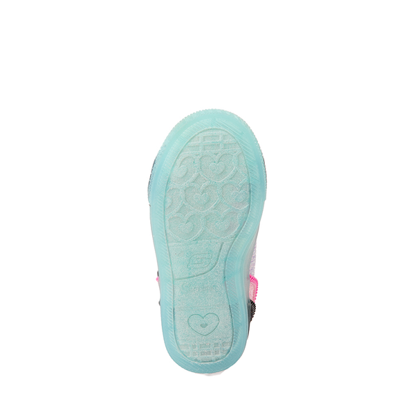 alternate view Skechers Twinkle Toes Shuffle Brights Heart Zips Sneaker - Toddler - Black / MulticolorALT3