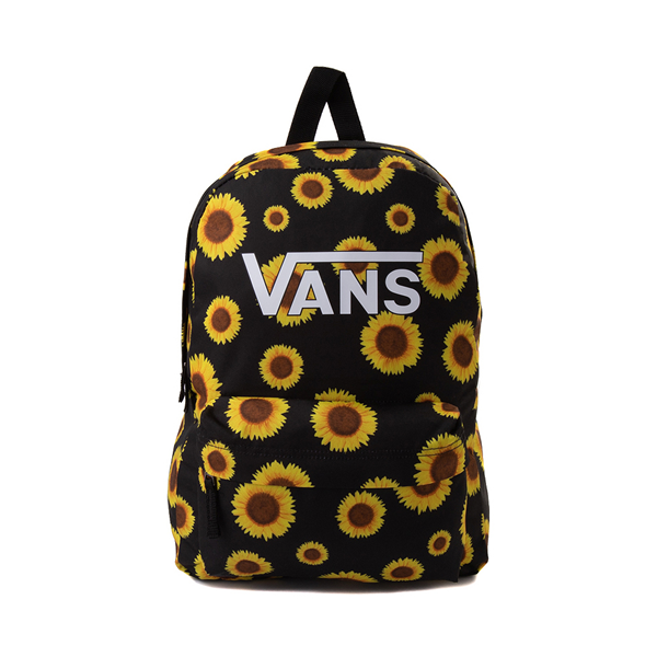 Main view of Vans Realm Backpack - Black / Maize Sunflower