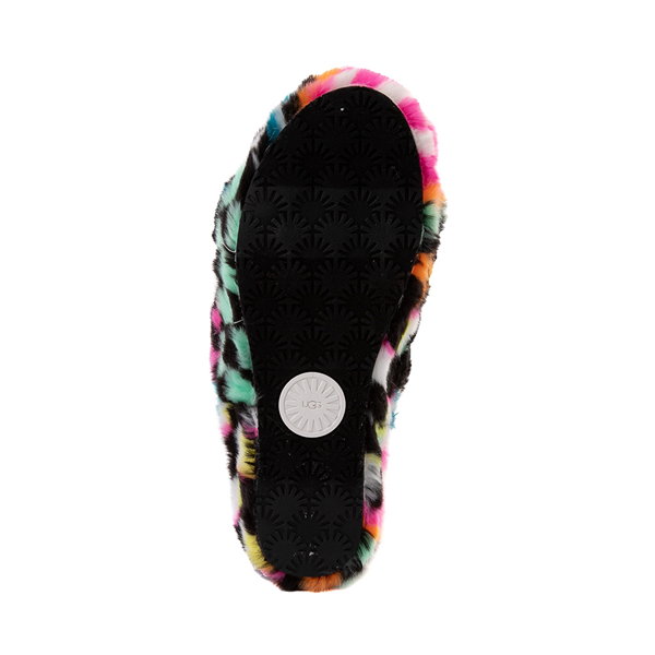 alternate view Womens UGG® Fluff Yeah Slide Sandal - Black / Checkered MulticolorALT3
