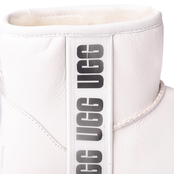 alternate view Womens UGG® Classic Mini Side Logo Boot - WhiteALT1B