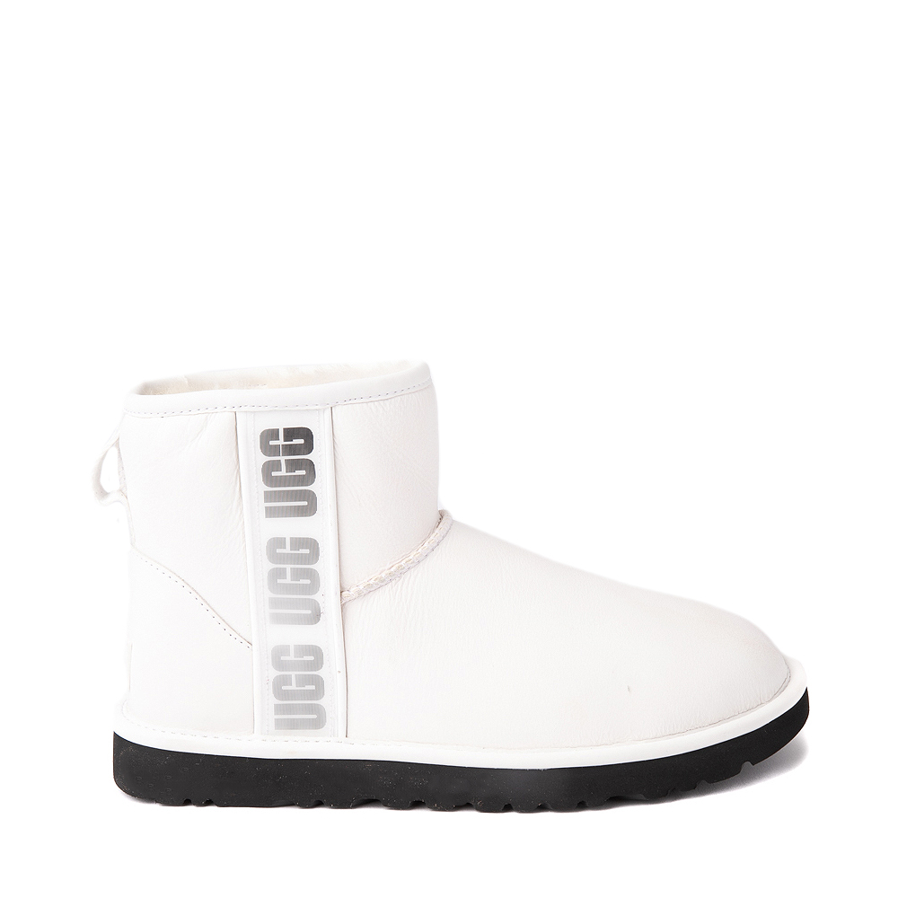 Womens UGG® Classic Mini Side Logo Boot - White