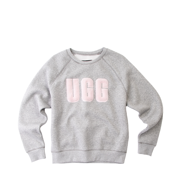 alternate view Womens UGG® Madeline Fuzzy Logo Sweatshirt - Gray Heather / SonoraALT2