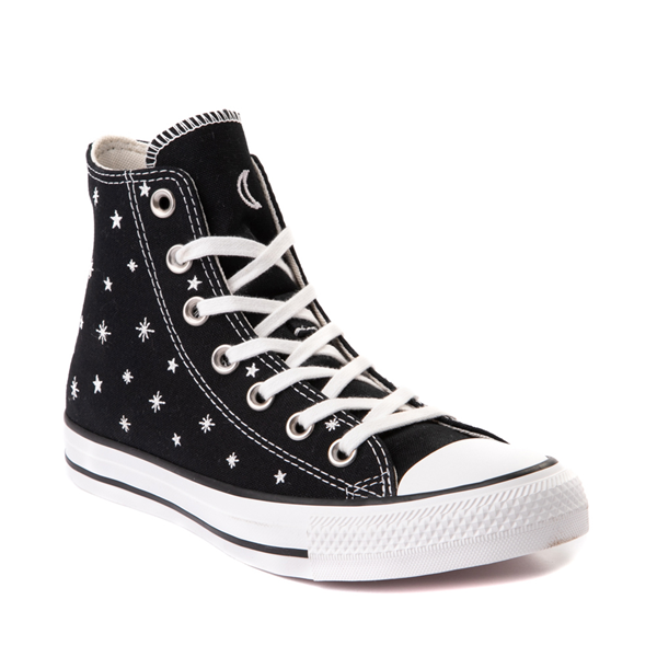 Womens Converse Chuck Taylor All Star Hi Embroidered Stars Sneaker - Black  / Egret / Vintage White | Journeys