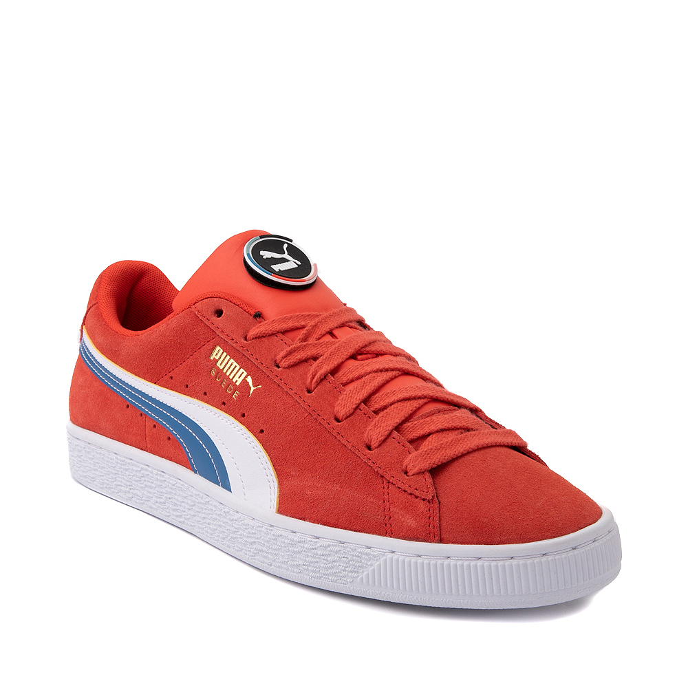 Mens PUMA Suede Athletic Shoe - Red / White / Blue | Journeys