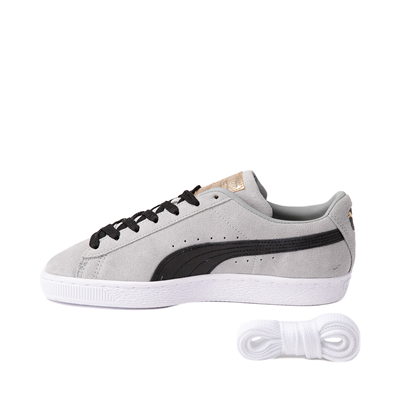Alternate view of Mens PUMA Suede Classic Pastime Athletic Shoe - Light Gray / Black