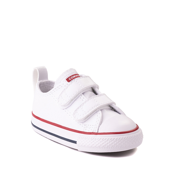 alternate view Converse Chuck Taylor All Star 2V Lo Leather Sneaker - Baby / Toddler - WhiteALT5