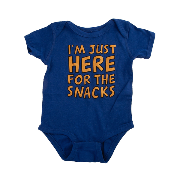 Main view of Here for Snacks Snap Tee - Baby - Royal Blue