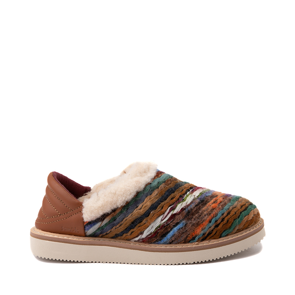 Main view of Womens Sanuk Cozy Vibe Low SM Rad Yarn Slip On Casual Shoe - Brown / Multicolor