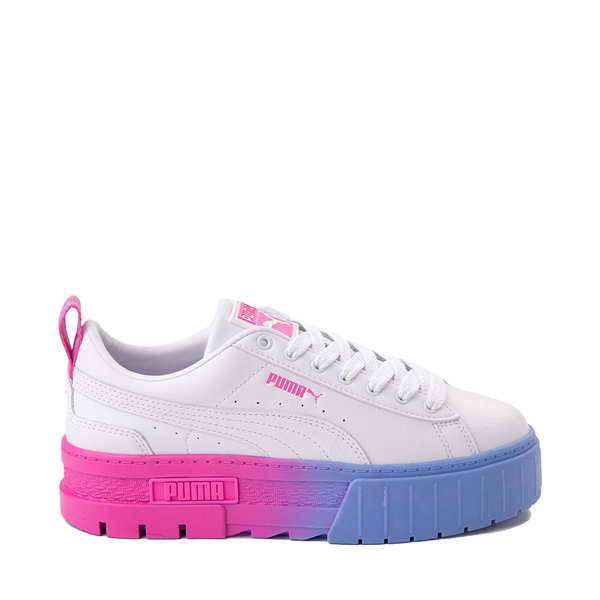 Womens PUMA Mayze Fade Platform Athletic Shoe - White / Pink / Blue