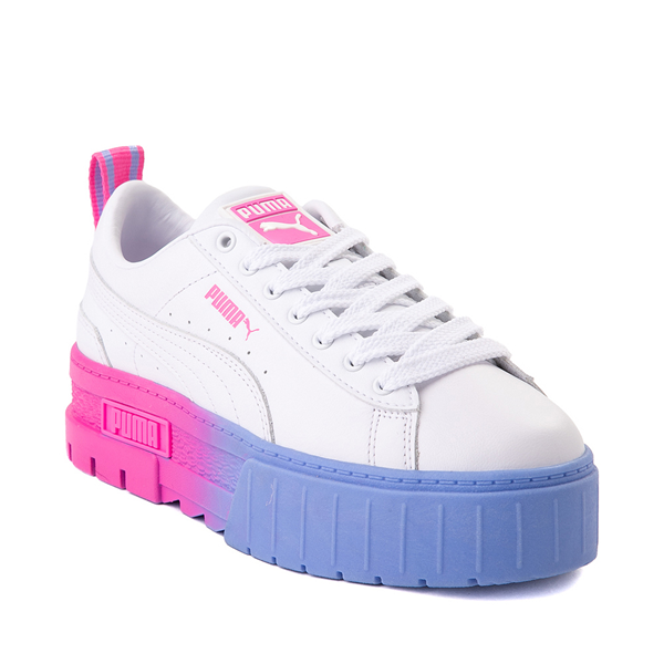 alternate view Womens PUMA Mayze Fade Platform Athletic Shoe - White / Pink / BlueALT5