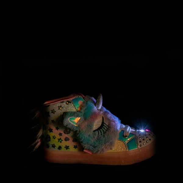 alternate view Skechers Twinkle Toes Shuffle Brights Magic Dreams Sneaker - Little Kid - Light PinkALT1