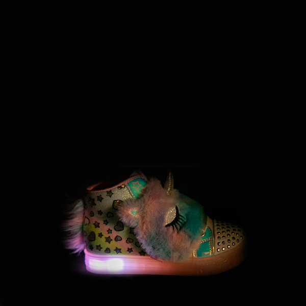 alternate view Skechers Twinkle Toes Shuffle Brights Magic Dreams Sneaker - Toddler - Light PinkALT1
