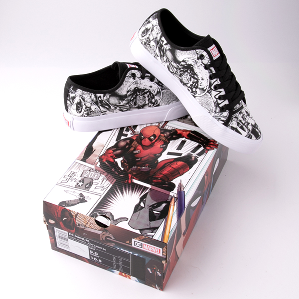 alternate view DC x Marvel Deadpool Manual Skate Shoe - Black / WhiteALT1D