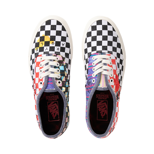 alternate view Vans x Stranger Things Authentic Checkerboard Skate Shoe - Marshmallow / MulticolorALT2