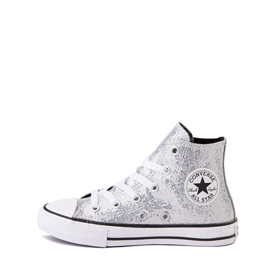Alternate view of Converse Chuck Taylor All Star Hi Glitter Sneaker - Little Kid - Silver