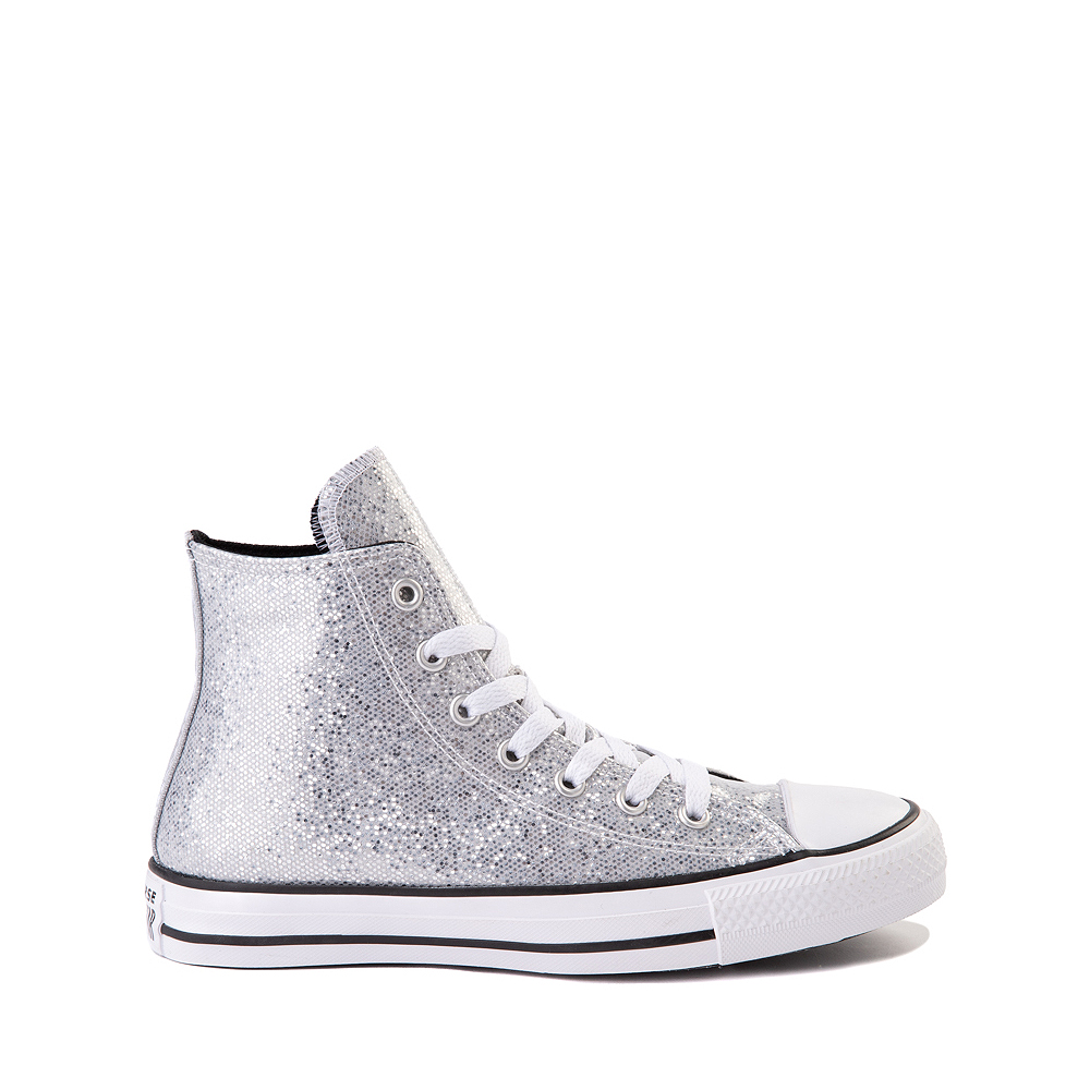 Converse Chuck Taylor All Star Hi Glitter Sneaker - Big Kid - Silver ...