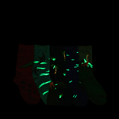 Alternate view of Dino Glow Crew Socks 5 Pack - Little Kid - Multicolor
