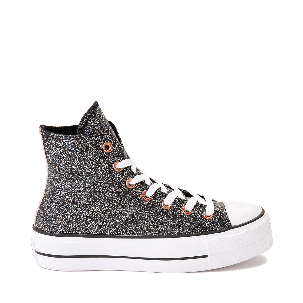 Womens Converse Chuck Taylor All Star Hi Lift Glam Glitter - Black / / | Journeys