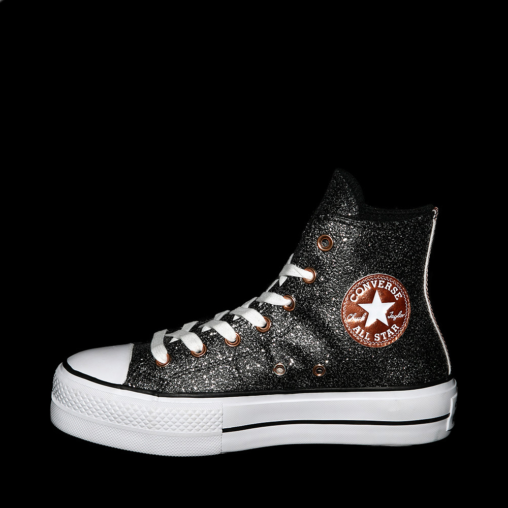 Black converse hotsell with glitter