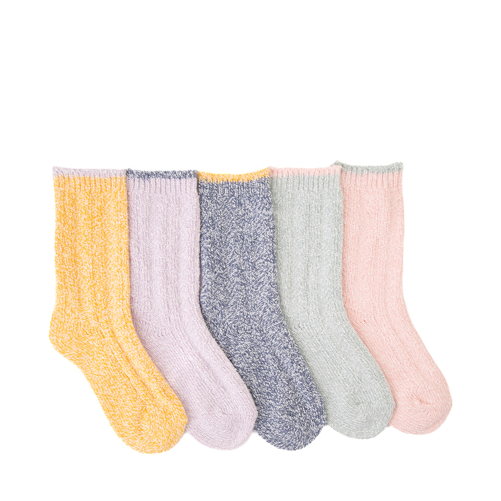 Super Soft Cable Knit Crew Socks 5 Pack - Little Kid - Multicolor