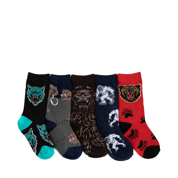 Main view of Angry Beasts Glow Crew Socks 5 Pack - Toddler - Multicolor