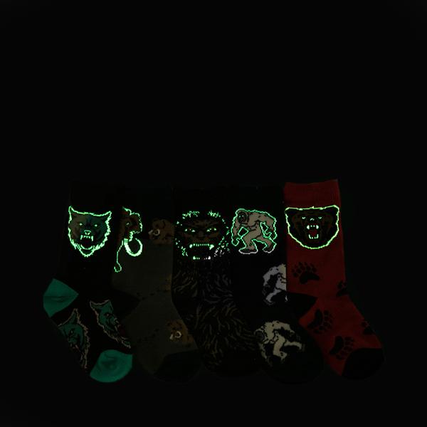 alternate view Angry Beasts Glow Crew Socks 5 Pack - Toddler - MulticolorALT1