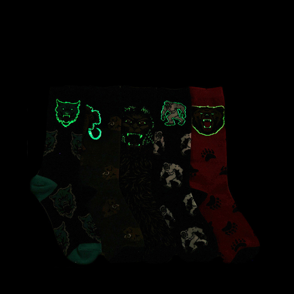 alternate view Angry Beasts Glow Crew Socks 5 Pack - Little Kid - MulticolorALT1