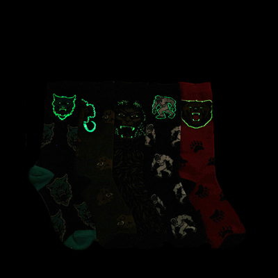 Alternate view of Angry Beasts Glow Crew Socks 5 Pack - Little Kid - Multicolor