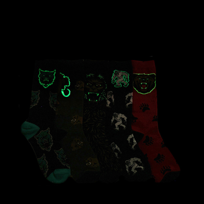 Alternate view of Angry Beasts Glow Crew Socks 5 Pack - Big Kid - Multicolor