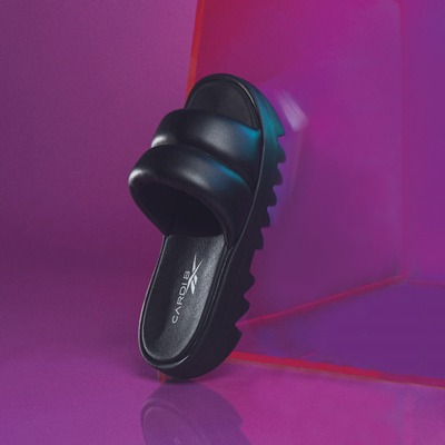 Alternate view of Womens Reebok x Cardi B Slide Sandal - Black