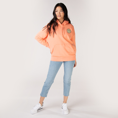 Alternate view of Womens PUMA Downtown Relaxed Hoodie - Peach Pink