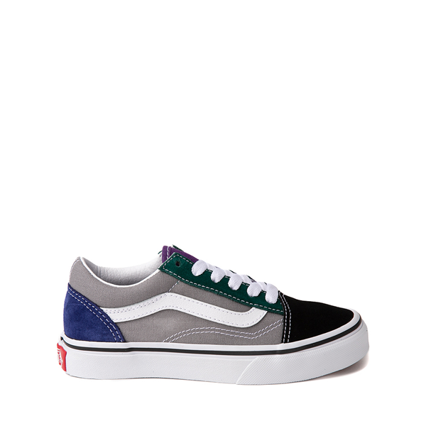 Vans Old Skool Color-Block Skate Shoe - Little Kid - Gray / Blue / Green