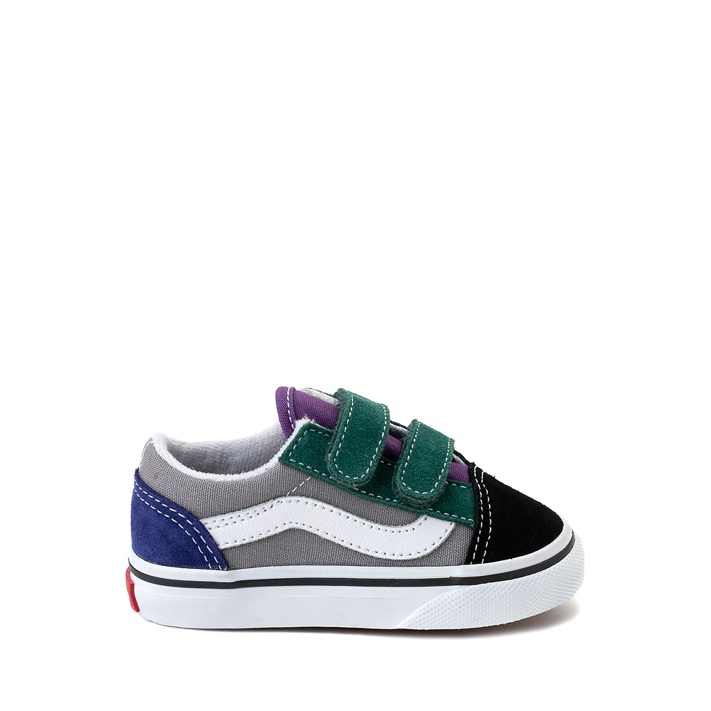 Vans Old Skool V Color-Block Skate Shoe - Baby / Toddler - Gray / Blue / Green