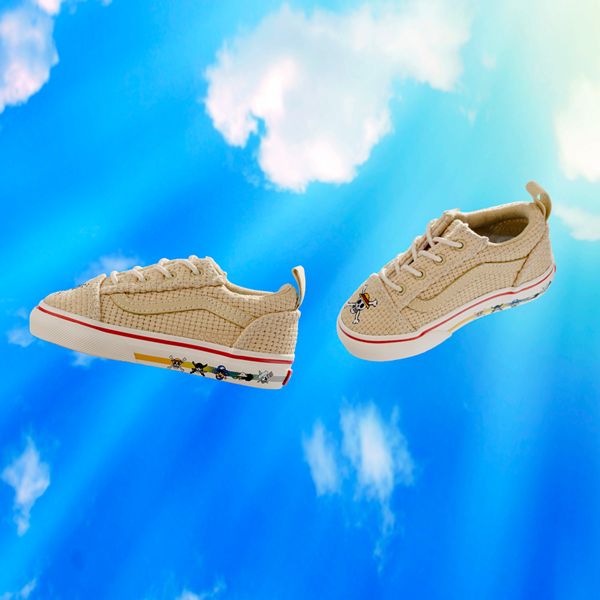 alternate view Vans x One Piece Old Skool Skate Shoe - Baby / Toddler - NaturalALT1C
