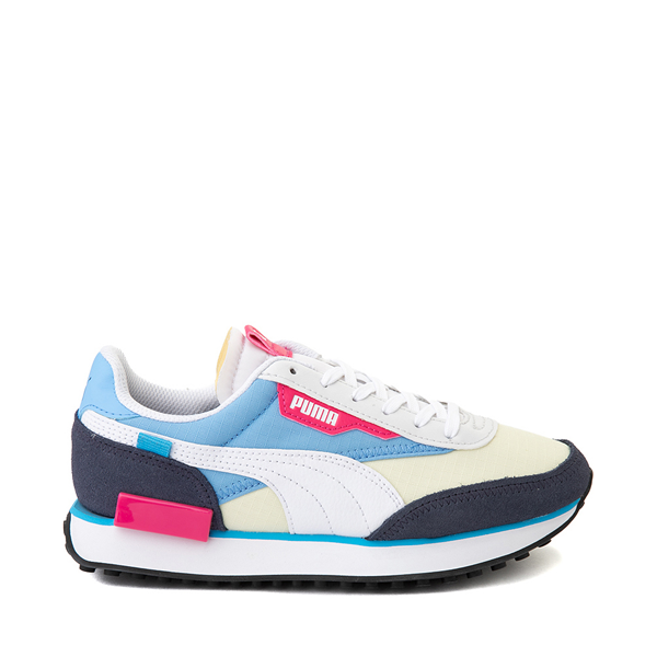 Womens PUMA Future Rider Play On Athletic Shoe - White / Navy / Anise Flower