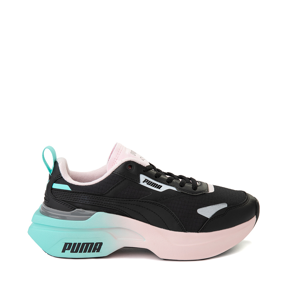 Womens PUMA Kosmo Rider Platform Athletic Shoe - Black / Fizzy Melon