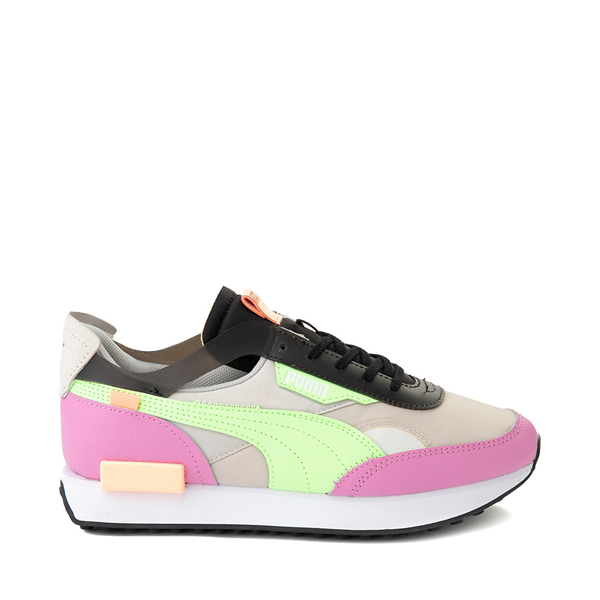 Main view of Womens PUMA Future Rider Cutout Athletic Shoe - Fizzy Lime / Light Pink