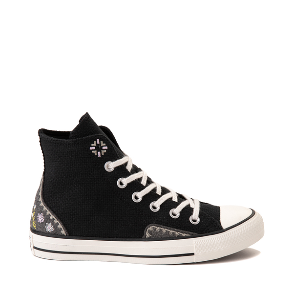 Main view of Womens Converse Chuck Taylor All Star Hi Autumn Embroidery Sneaker - Black
