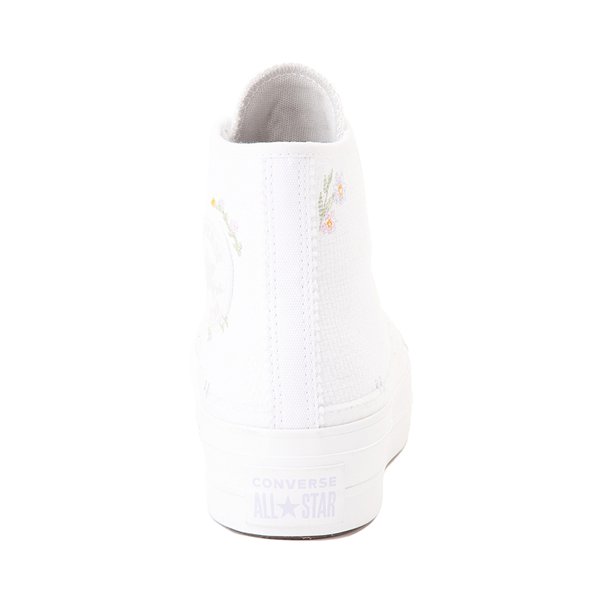 alternate view Womens Converse Chuck Taylor All Star Hi Lift Autumn Embroidery Sneaker - White / Moonstone Violet / MouseALT4