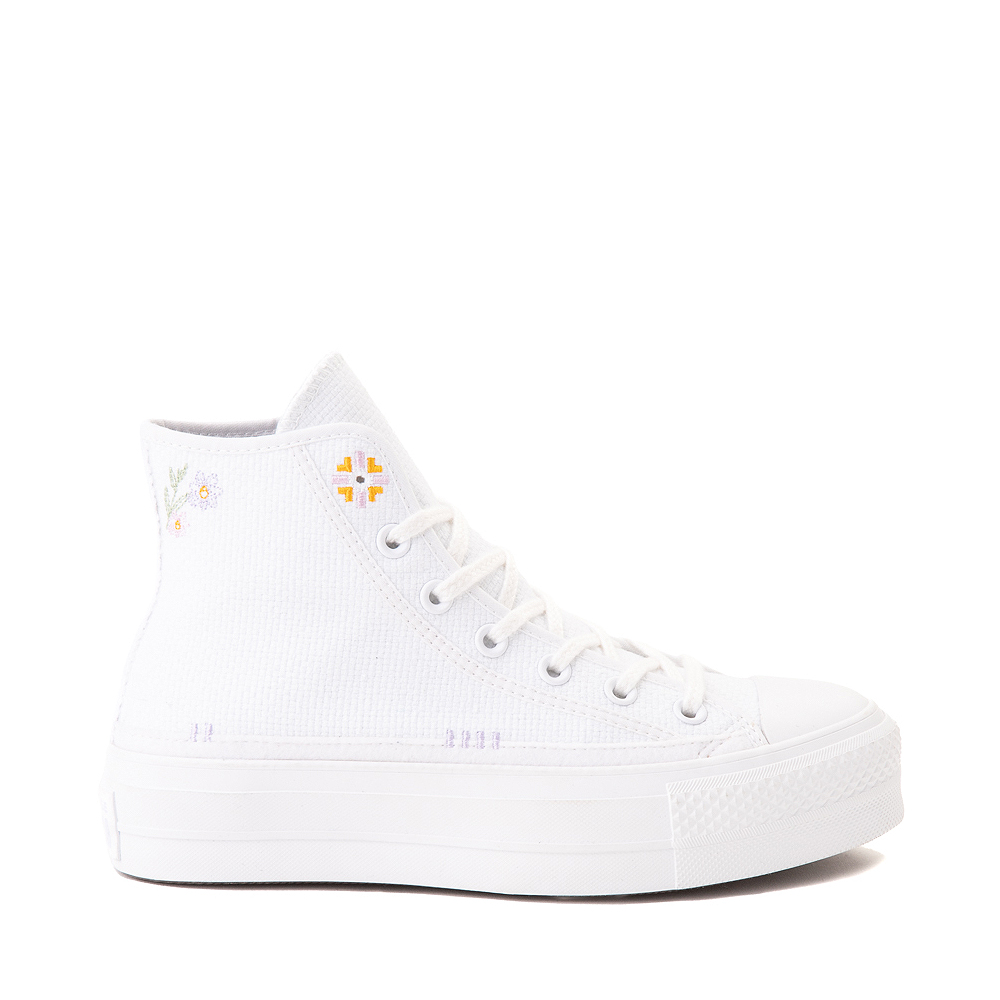 Womens Converse Chuck Taylor All Star Hi Lift Autumn Embroidery Sneaker - White / Moonstone Violet / Mouse